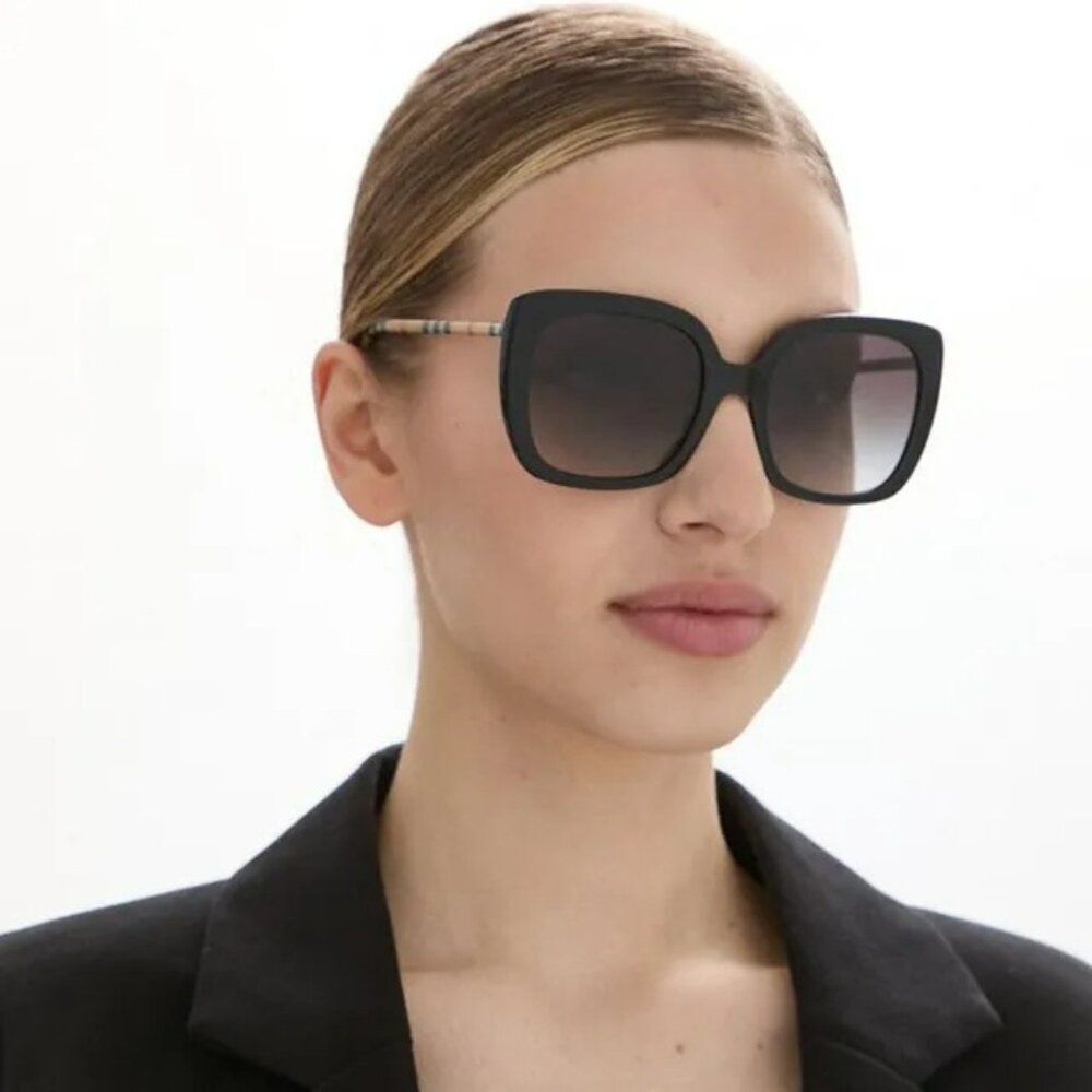 Burberry CAROLL Women Sunglasses Black Grey Gradient Square BE4323F 38538G - Picture 4 of 13
